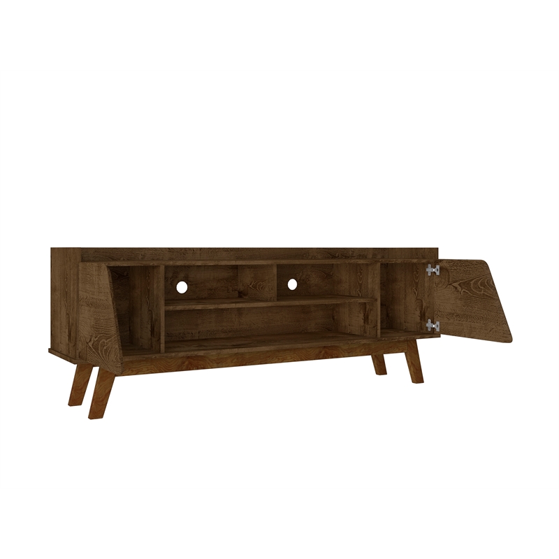 Manhattan Comfort Marcus 62.99 TV Stand from Engineered Wood in Rustic Brown