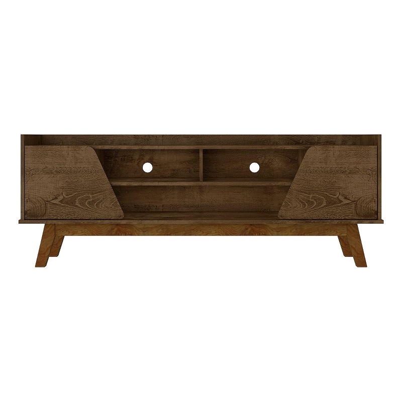 Manhattan Comfort Marcus 62.99 TV Stand from Engineered Wood in Rustic Brown