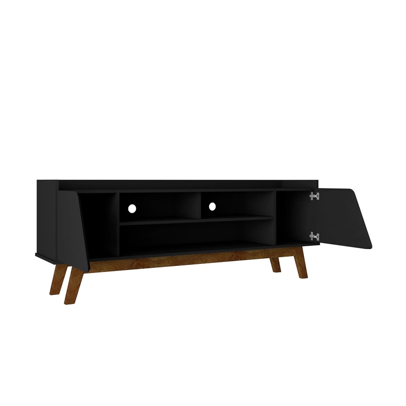 Manhattan Comfort Marcus 62.99 TV Stand from Engineered Wood in Matte Black