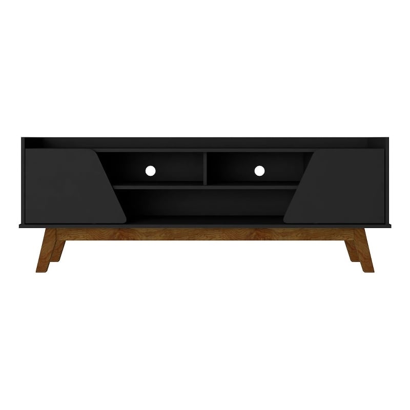 Manhattan Comfort Marcus 62.99 TV Stand from Engineered Wood in Matte Black