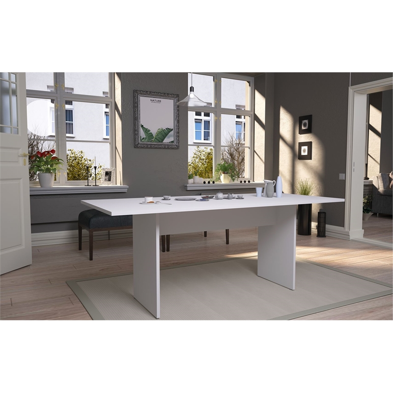 Manhattan Comfort NoMad 67.91 Dining Table from Engineered Wood in White