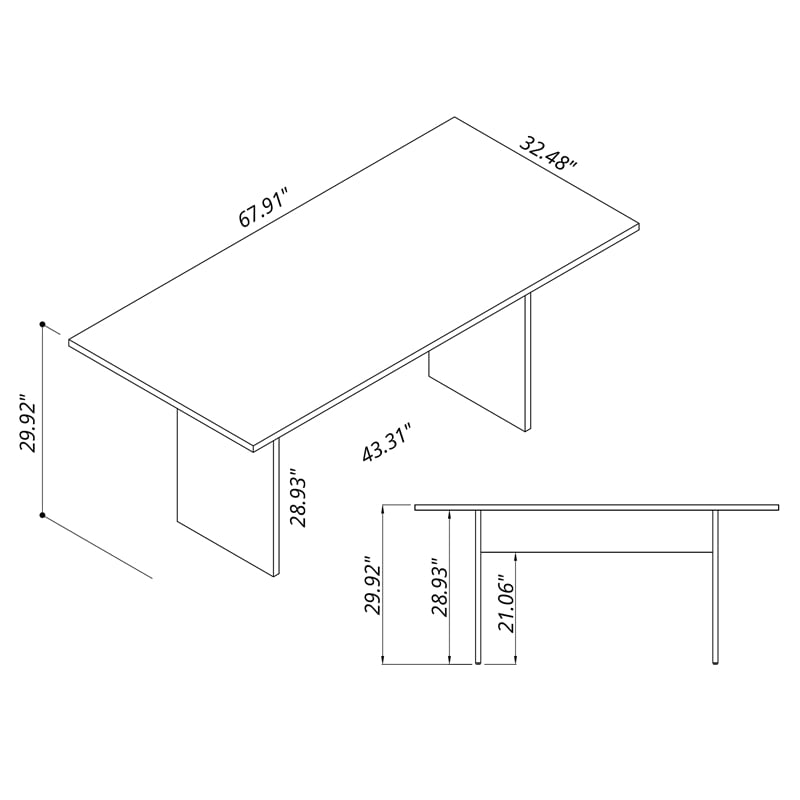 Manhattan Comfort NoMad 67.91 Dining Table from Engineered Wood in White