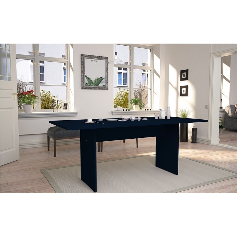 Manhattan Comfort NoMad 67.91 Dining Table from Engineered Wood in Midnight Blue