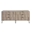 DUMBO 6-Drawer Double Low Dresser from Engineered Wood in Gray