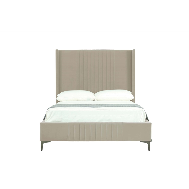 Manhattan Comfort Promenade Full-Size Bed made from Solid Wood in Rustic Taupe
