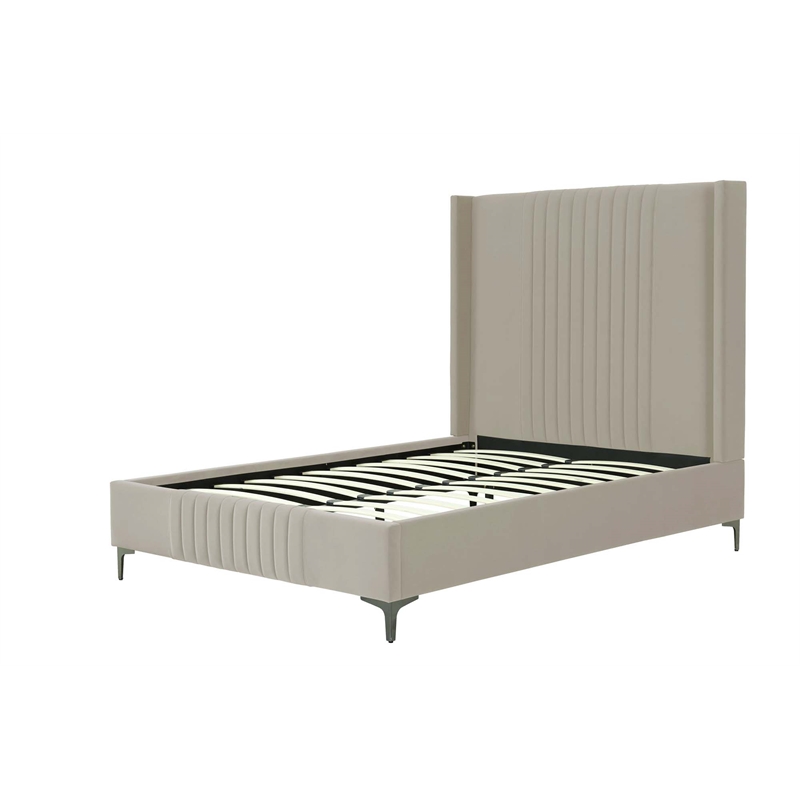 Manhattan Comfort Promenade Full-Size Bed made from Solid Wood in Rustic Taupe