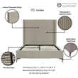Manhattan Comfort Promenade Full-Size Bed made from Solid Wood in Rustic Taupe