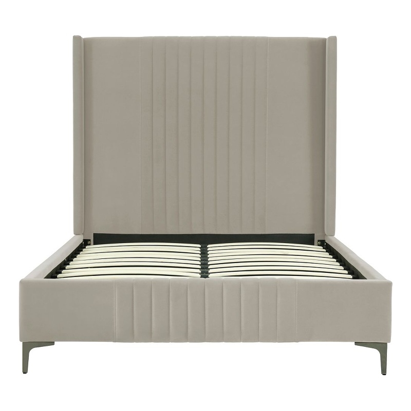 Manhattan Comfort Promenade Full-Size Bed made from Solid Wood in Rustic Taupe