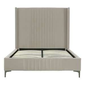 Manhattan Comfort Promenade Full-Size Bed made from Solid Wood in Rustic Taupe