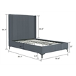 Manhattan Comfort Promenade Full-Size Bed made from Solid Wood in Gray
