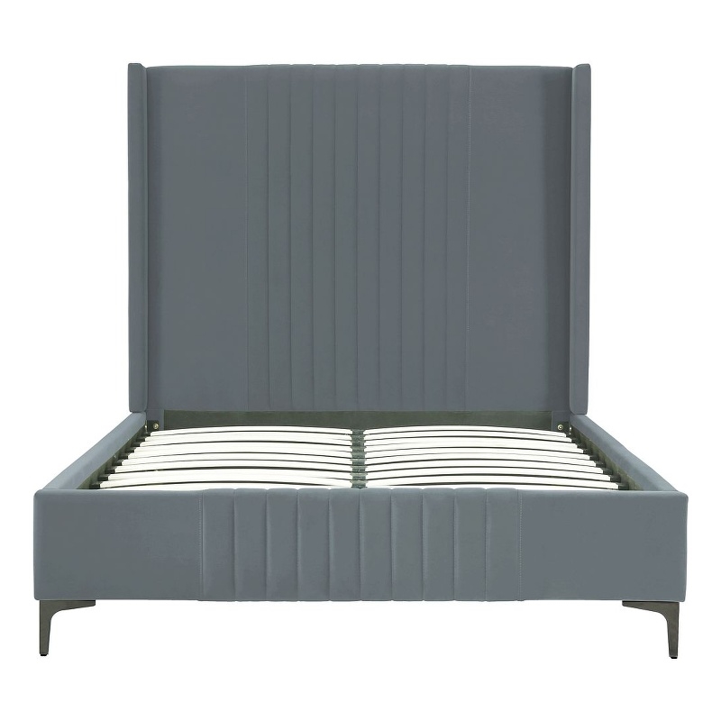 Manhattan Comfort Promenade Full-Size Bed made from Solid Wood in Gray