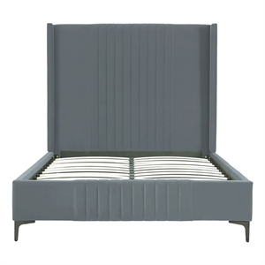 Manhattan Comfort Promenade Full-Size Bed made from Solid Wood in Gray