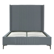 Manhattan Comfort Promenade Full-Size Bed made from Solid Wood in Gray