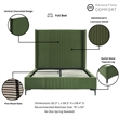 Manhattan Comfort Promenade Full-Size Bed made from Solid Wood in Moss Green