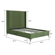 Manhattan Comfort Promenade Full-Size Bed made from Solid Wood in Moss Green
