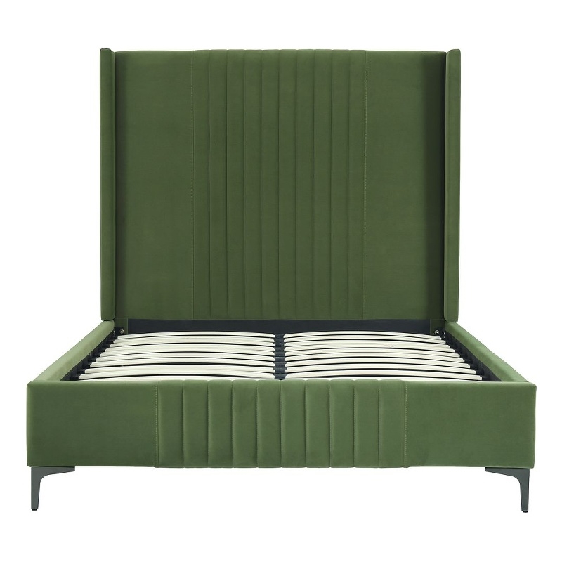 Manhattan Comfort Promenade Full-Size Bed made from Solid Wood in Moss Green