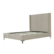 Manhattan Comfort Promenade Queen-Size Bed made from Solid Wood in Rustic Taupe