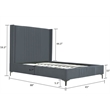Manhattan Comfort Promenade Queen-Size Bed made from Solid Wood in Gray