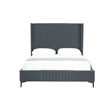 Manhattan Comfort Promenade Queen-Size Bed made from Solid Wood in Gray