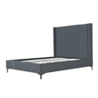 Manhattan Comfort Promenade Queen-Size Bed made from Solid Wood in Gray