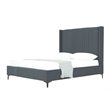 Manhattan Comfort Promenade Queen-Size Bed made from Solid Wood in Gray