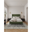 Manhattan Comfort Promenade Queen-Size Bed made from Solid Wood in Moss Green
