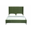 Manhattan Comfort Promenade Queen-Size Bed made from Solid Wood in Moss Green