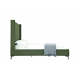 Manhattan Comfort Promenade Queen-Size Bed made from Solid Wood in Moss Green