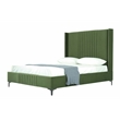 Manhattan Comfort Promenade Queen-Size Bed made from Solid Wood in Moss Green