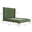 Manhattan Comfort Promenade Queen-Size Bed made from Solid Wood in Moss Green