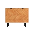 Manhattan Comfort Liam Accent Cabinet from Engineered Wood in White and Wood