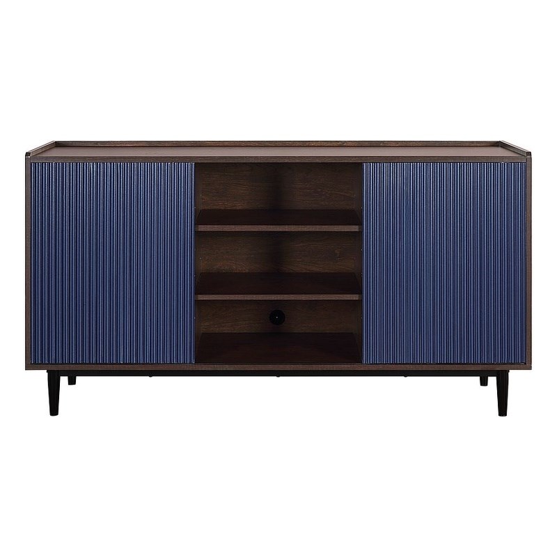Duane Sideboard made from Engineered Wood in Dark Brown and Navy Blue