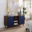 Duane Sideboard made from Engineered Wood in Dark Brown and Navy Blue