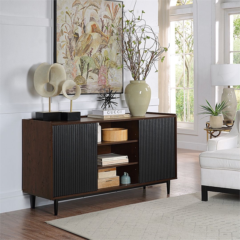 Duane Sideboard made from Engineered Wood in Dark Brown and Black