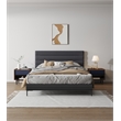 Duane Nightstand from Engineered Wood in Dark Brown and Navy Blue - Set of 2