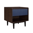 Duane Nightstand from Engineered Wood in Dark Brown and Navy Blue - Set of 2