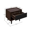 Duane Nightstand from Engineered Wood in Dark Brown and Black - Set of 2