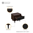 Duane Nightstand from Engineered Wood in Dark Brown and Black - Set of 2