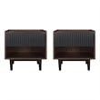 Duane Nightstand from Engineered Wood in Dark Brown and Black - Set of 2