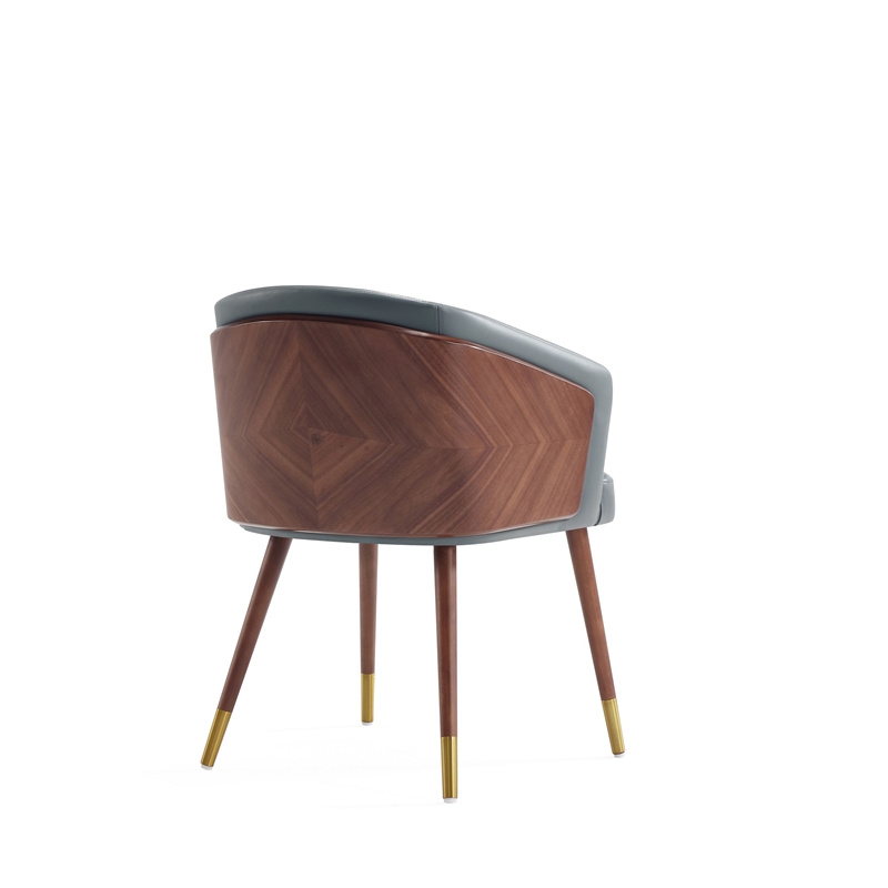 Reeva Dining Chair from Engineered Wood in Walnut and Graphite Gray- Set of 2