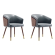 Reeva Dining Chair from Engineered Wood in Walnut and Graphite Gray- Set of 2