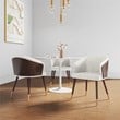 Reeva Dining Chair from Engineered Wood in Walnut and Cream- Set of 2