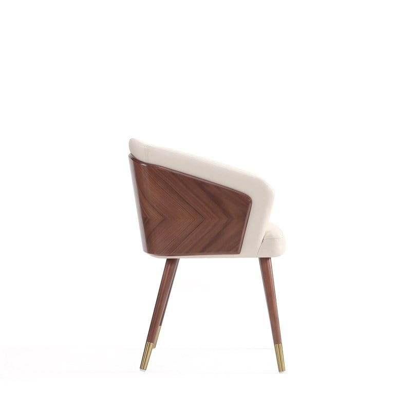 Reeva Dining Chair from Engineered Wood in Walnut and Cream- Set of 2