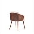 Reeva Dining Chair from Engineered Wood in Walnut and Cream- Set of 2