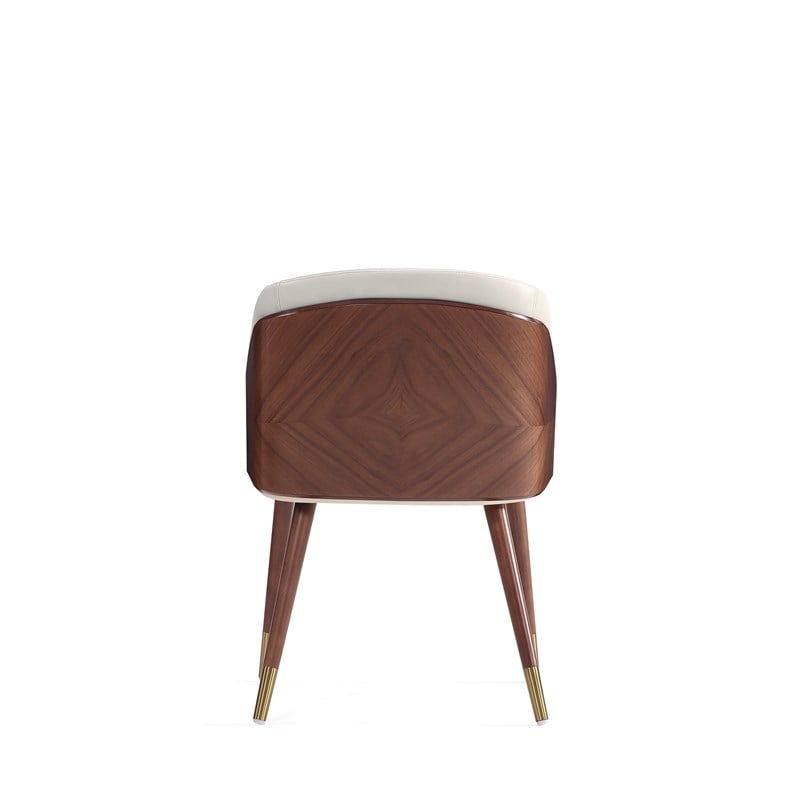 Reeva Dining Chair from Engineered Wood in Walnut and Cream- Set of 2
