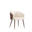 Reeva Dining Chair from Engineered Wood in Walnut and Cream- Set of 2