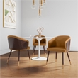 Reeva Dining Chair from Engineered Wood in Walnut and Camel - Set of 2