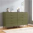 DUMBO 10-Drawer Double Tall Dresser from Engineered Wood in Olive Green