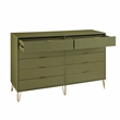 DUMBO 10-Drawer Double Tall Dresser from Engineered Wood in Olive Green