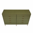 DUMBO 10-Drawer Double Tall Dresser from Engineered Wood in Olive Green